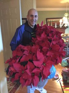 Hubby spreading good cheer.